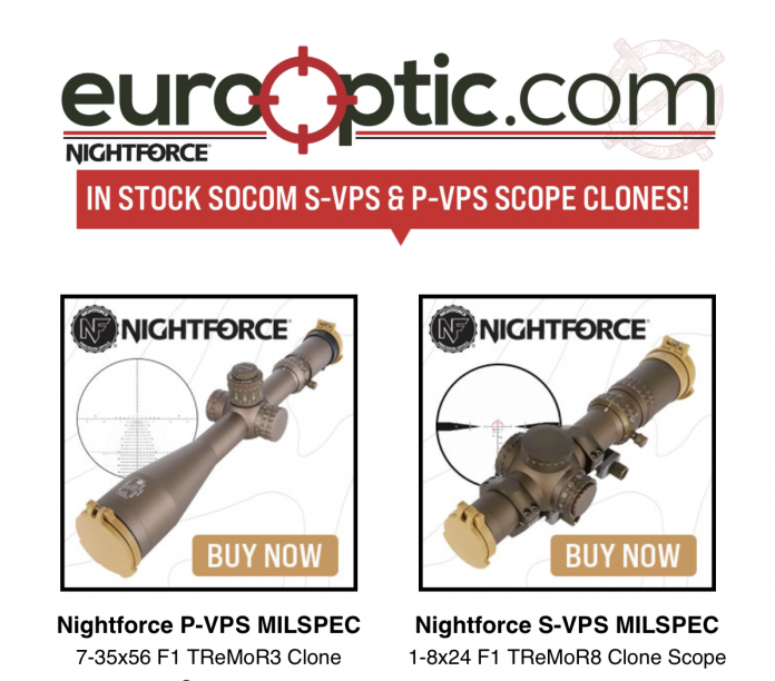 Eurooptic Nightforce SOCOM Special Edition Optics For Sale