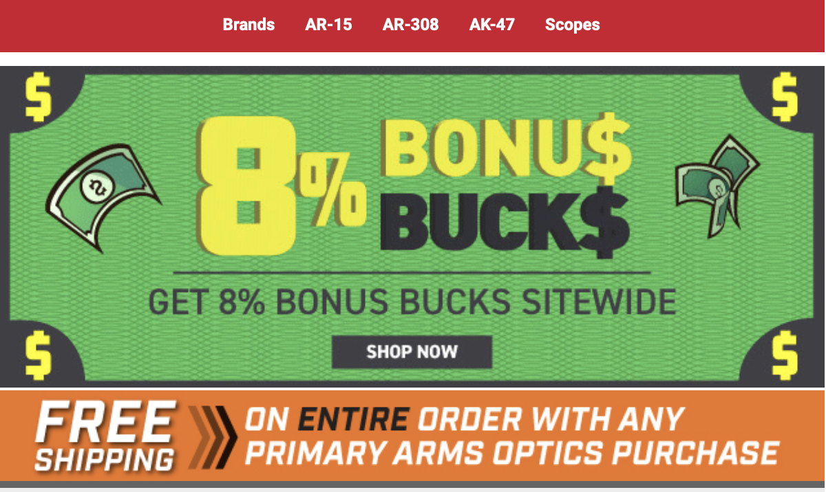 Primary Arms 8% Bonus Bucks Sitewide $80 Off Trijicon SRO