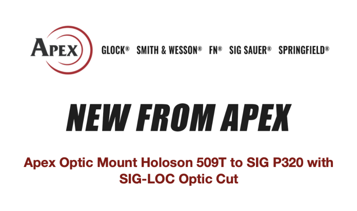 Apex Tactical New 509T Plate For Sig 320