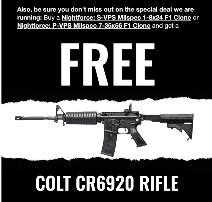 Mile High Shooting Free Colt Rifle W/ NF Scope Purchase