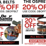 De Santis Gunhide 20% Off On All Belts And Opsrey Holster