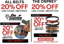 De Santis Gunhide 20% Off On All Belts And Opsrey Holster