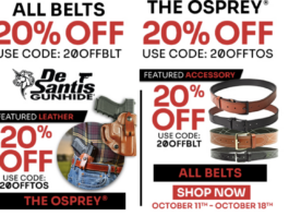 De Santis Gunhide 20% Off On All Belts And Opsrey Holster