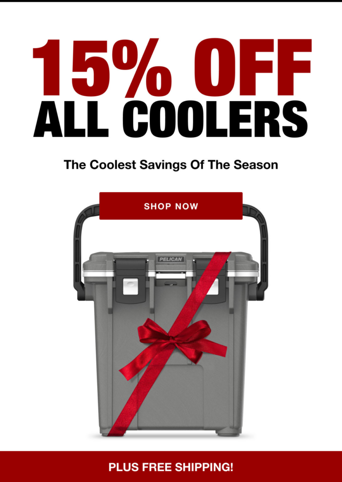 Pelican 15% Off coolers