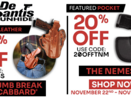 De Santis Holsters Deals The Nemesis Thumb Break Scabbard 20% off