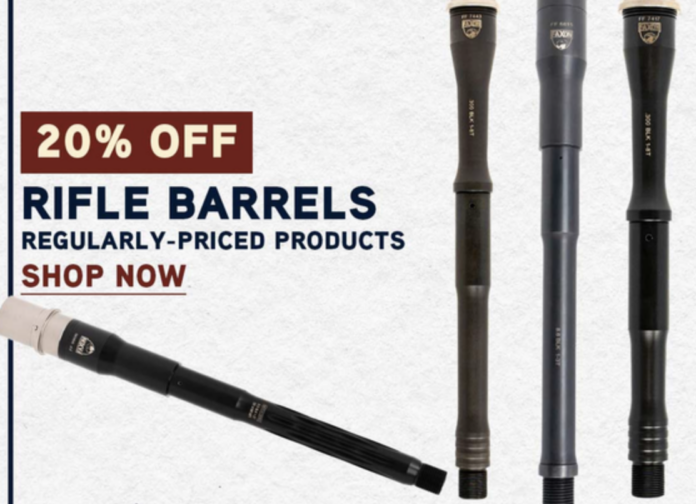 Faxon Firearms 20% off rifle barrels cyber week