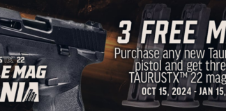 Taurus TX22 Rebates 3 Free Magazines