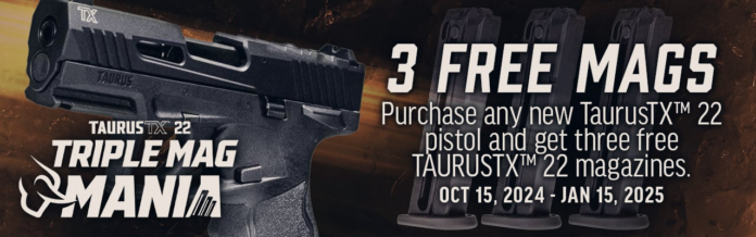 Taurus TX22 Rebates 3 Free Magazines