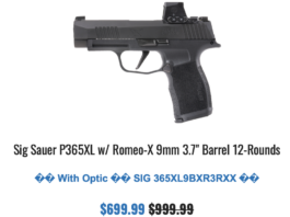 SIG Sauer P365 XL and Romeo X Red-Dot Combo $699
