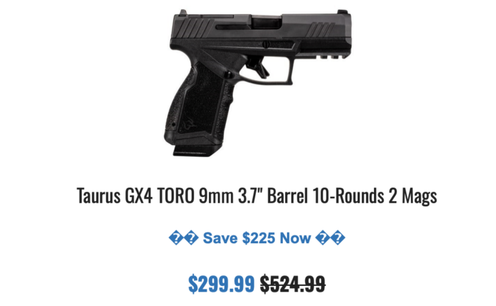 Taurus GX4 TORO GrabAGun $299