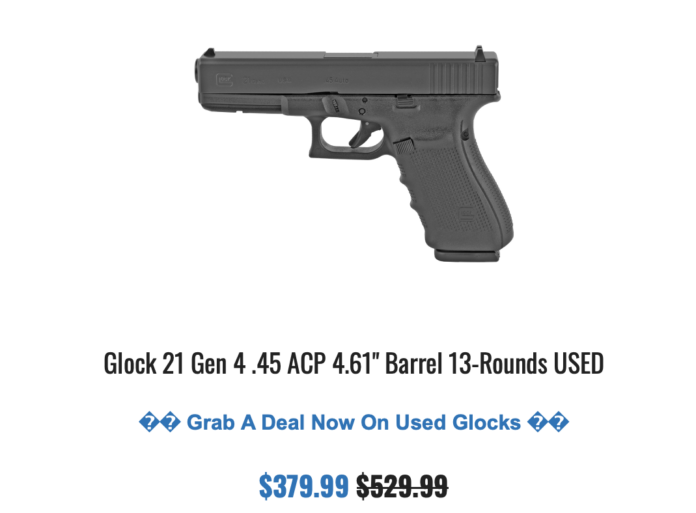 grabAgun Glock 21 Gen 4 used $379