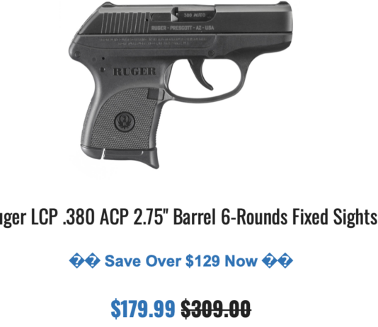 GrabAGun Ruger LCP .380 ACP On sale $179